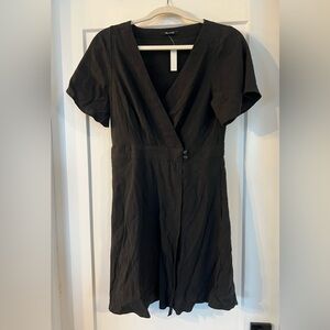 Madewell black pleated wrap dress